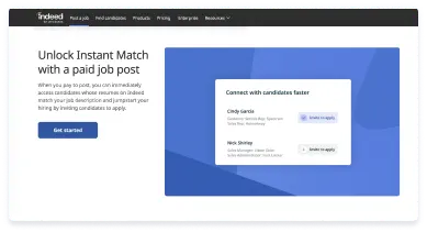 Com um anúncio de vaga pago, você tem acesso ao Instant Match. Ao pagar para anunciar, você tem acesso imediato aos candidatos com currículos no Indeed que correspondem à descrição da vaga e já pode convidá-los a se candidatar.